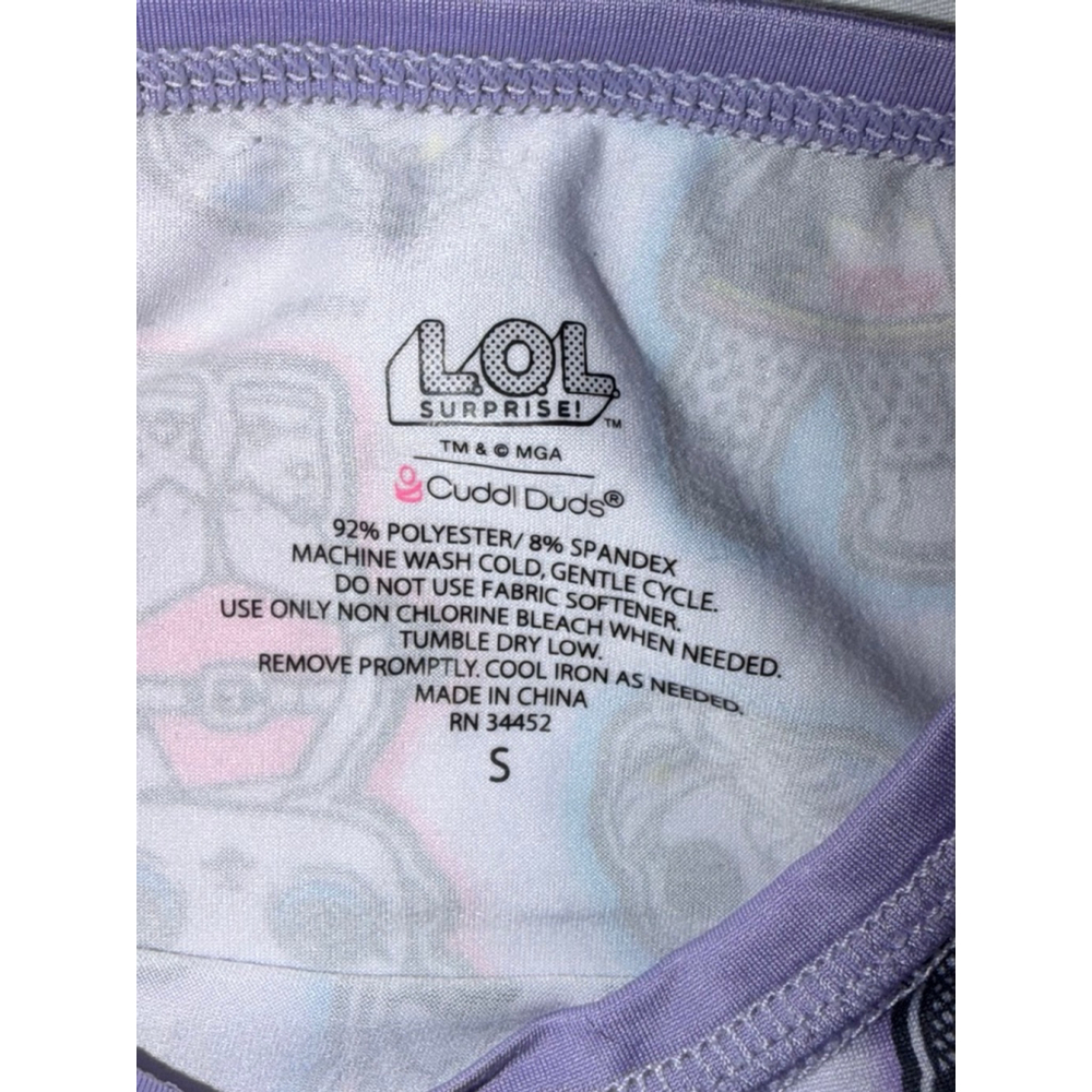LOL Surprise Cuddl Duds Girls Pajama Set Small Purple Thermal Base Lay Character - Picture 4 of 7